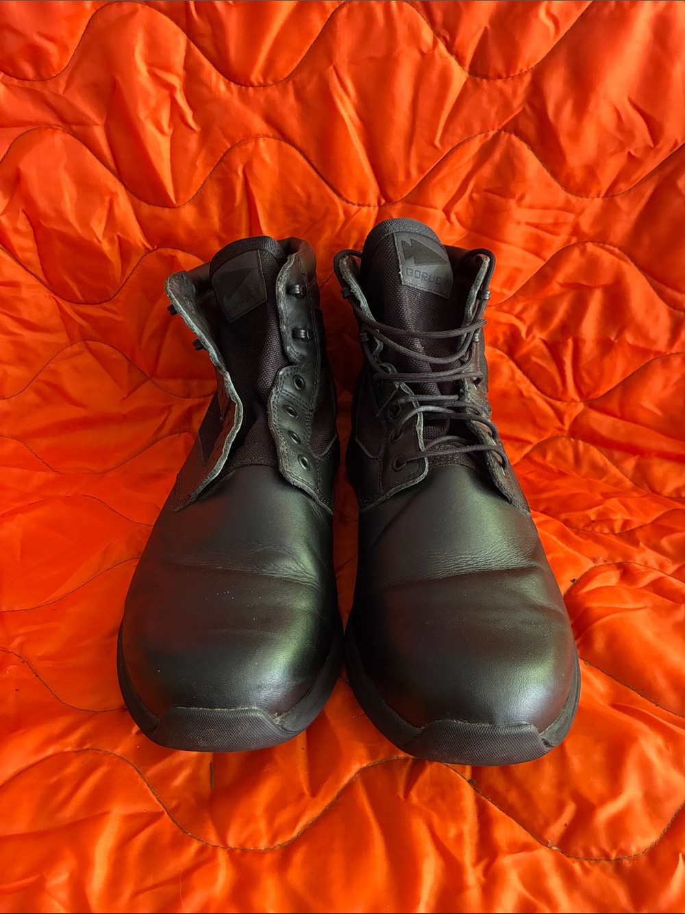 Men's Black Lace-Up Leather Work Boots
